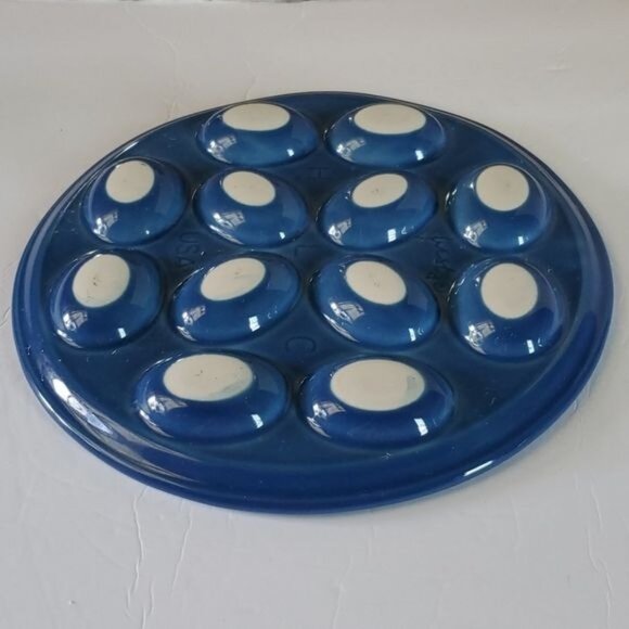 Festaware Fiesta 12 Deviled Egg Plater Plate Tray Blue Lapis - Picture 8 of 12